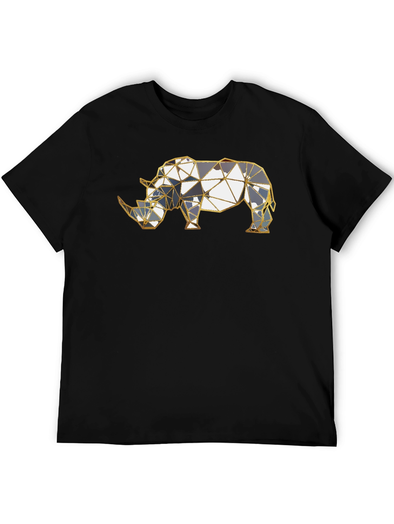 Geometric Rhino Graphic Tee - Modern Style