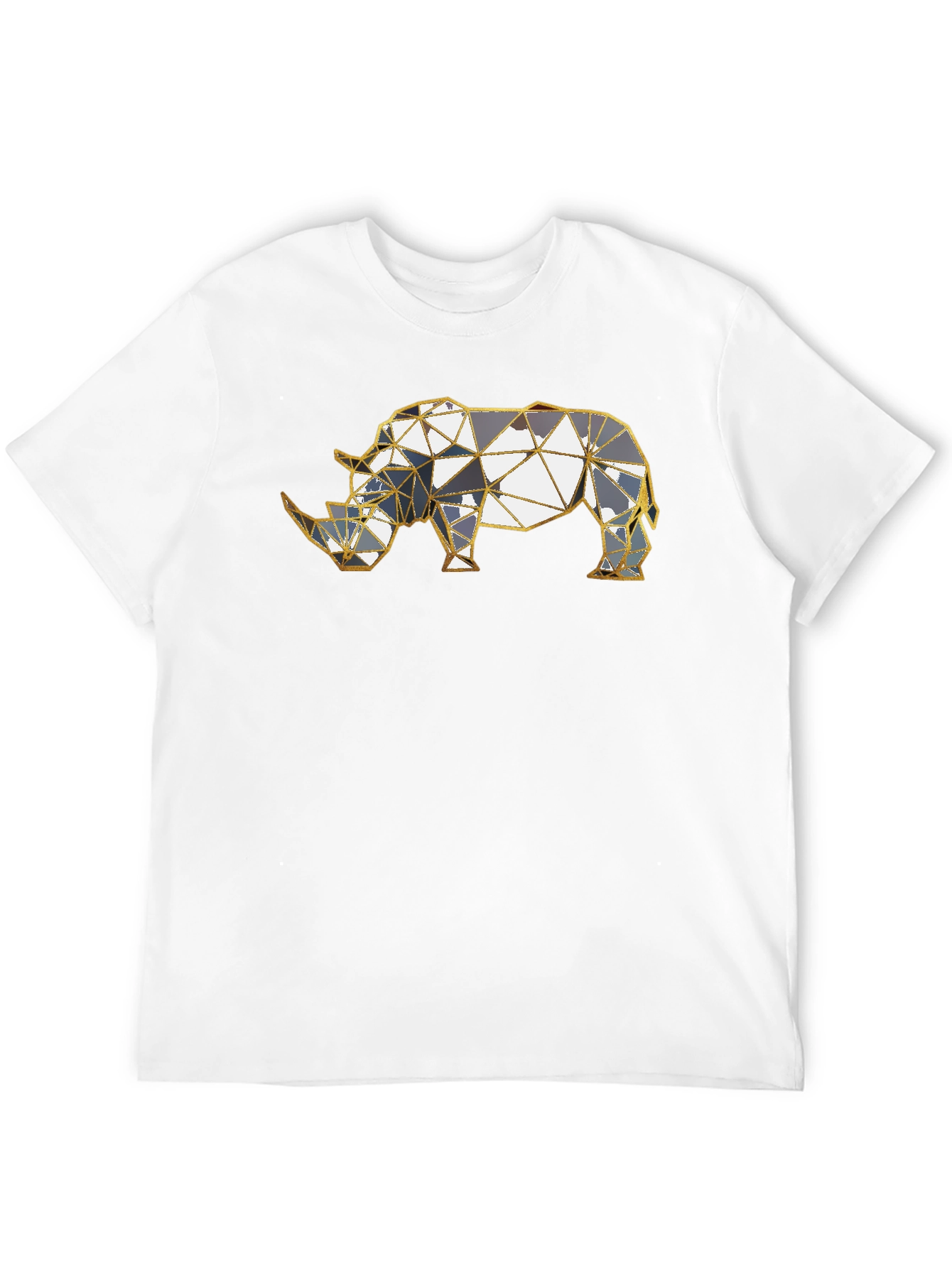 Geometric Rhino Graphic Tee - Modern Style