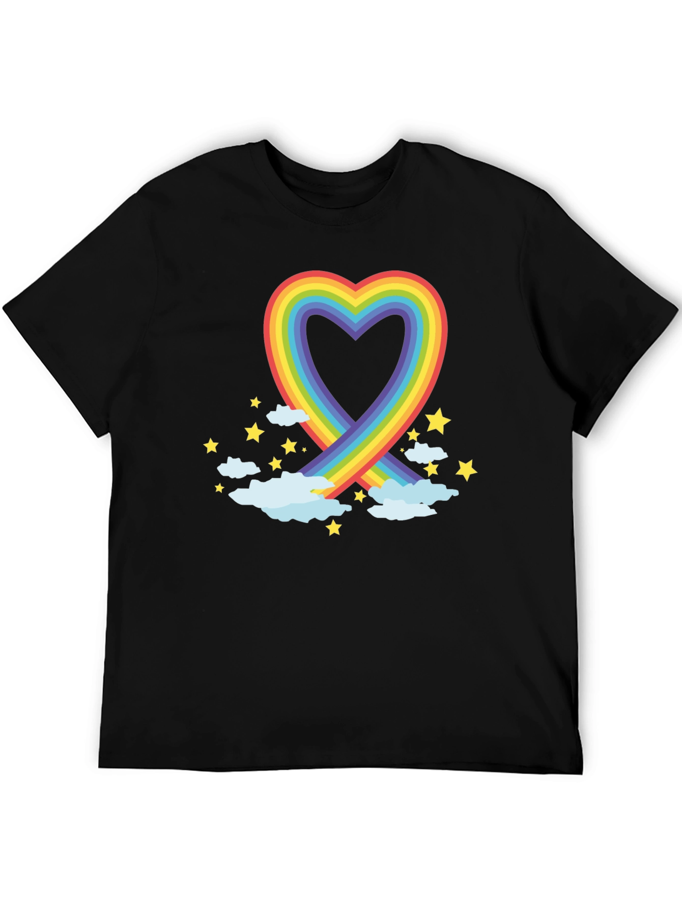 Rainbow Heart Graphic Tee - Soft Cotton Blend