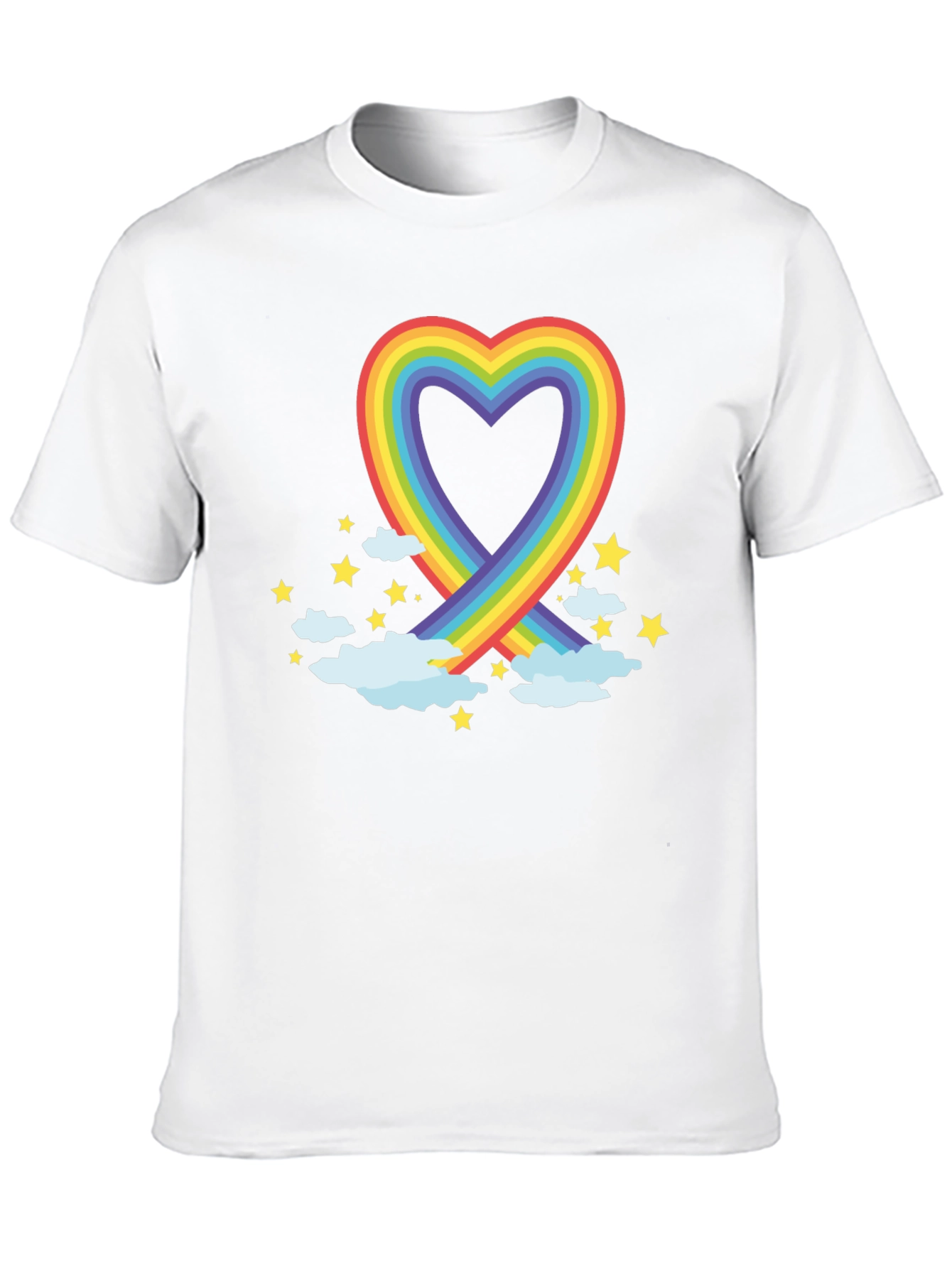 Rainbow Heart Graphic Tee - Soft Cotton Blend