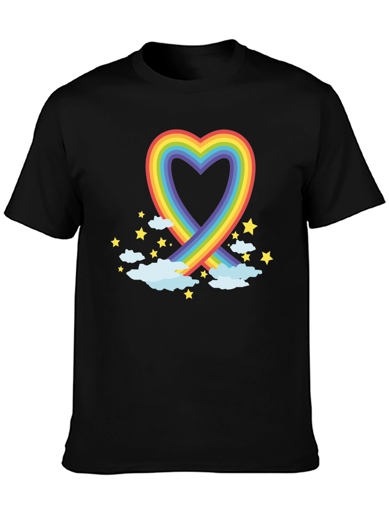Rainbow Heart Graphic Tee - Soft Cotton Blend