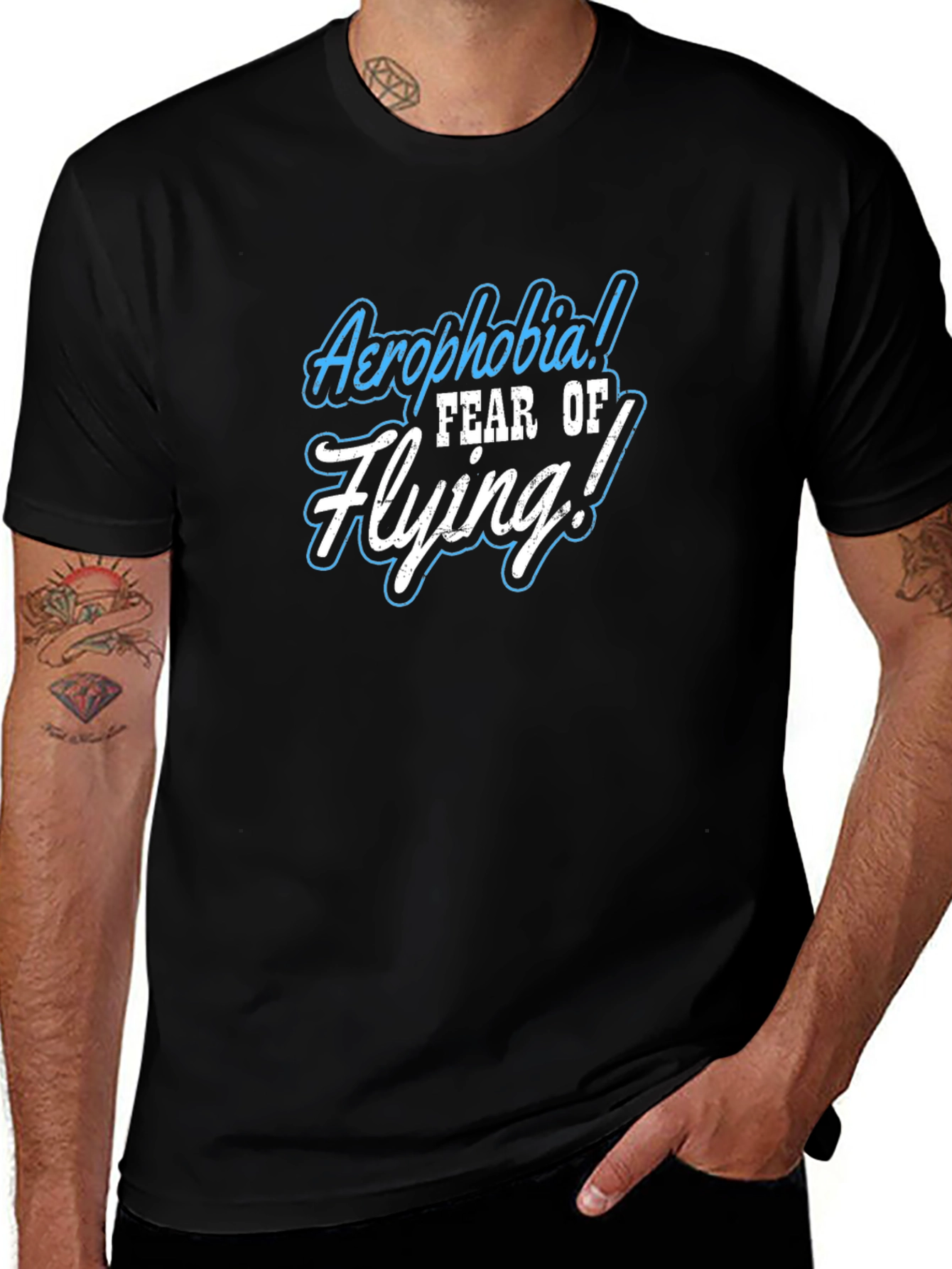 Aerophobia Fear Of Flying Black T-Shirt