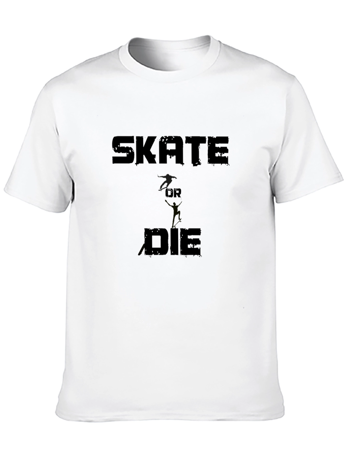 Skate Or Die Graphic Print Black T-Shirt