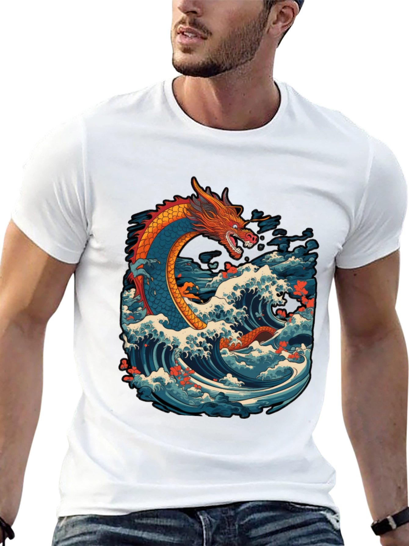 Dragon Wave T-Shirt - Artistic Graphic Tee