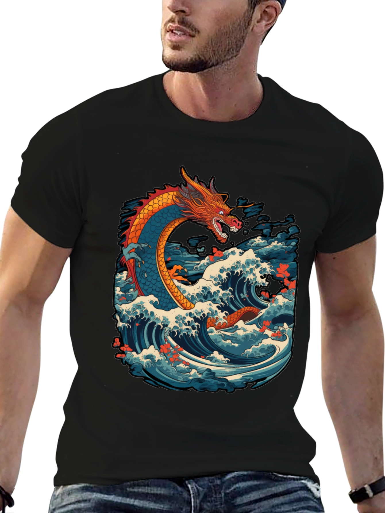 Dragon Wave T-Shirt - Artistic Graphic Tee