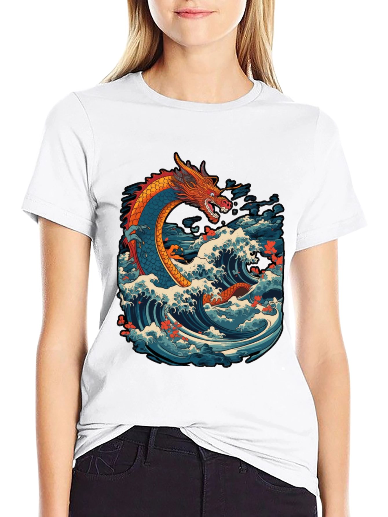 Dragon Wave T-Shirt - Artistic Graphic Tee