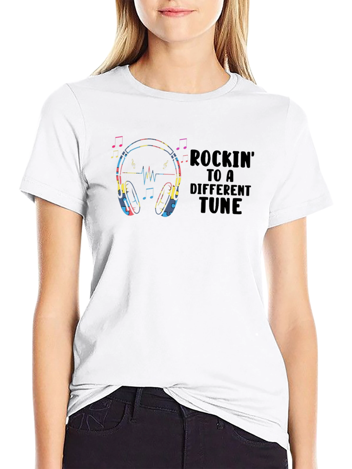 Rockin to a Different Tune Graphic T-Shirt