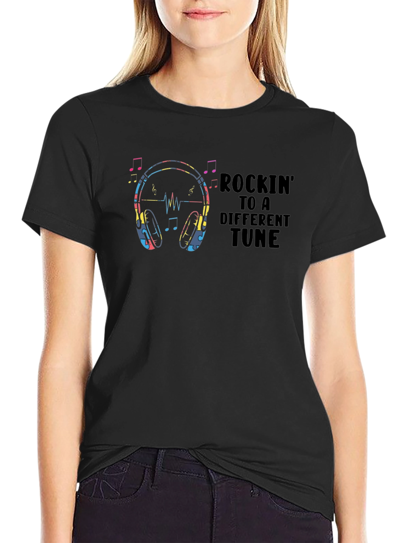 Rockin to a Different Tune Graphic T-Shirt