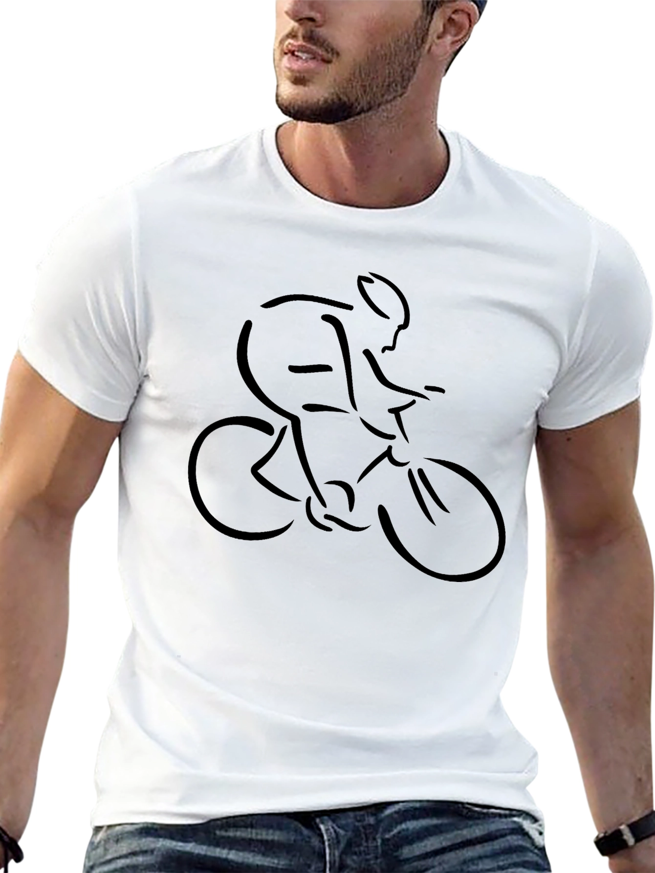 Biker Graphic Tee - Mens Black Casual T-Shirt