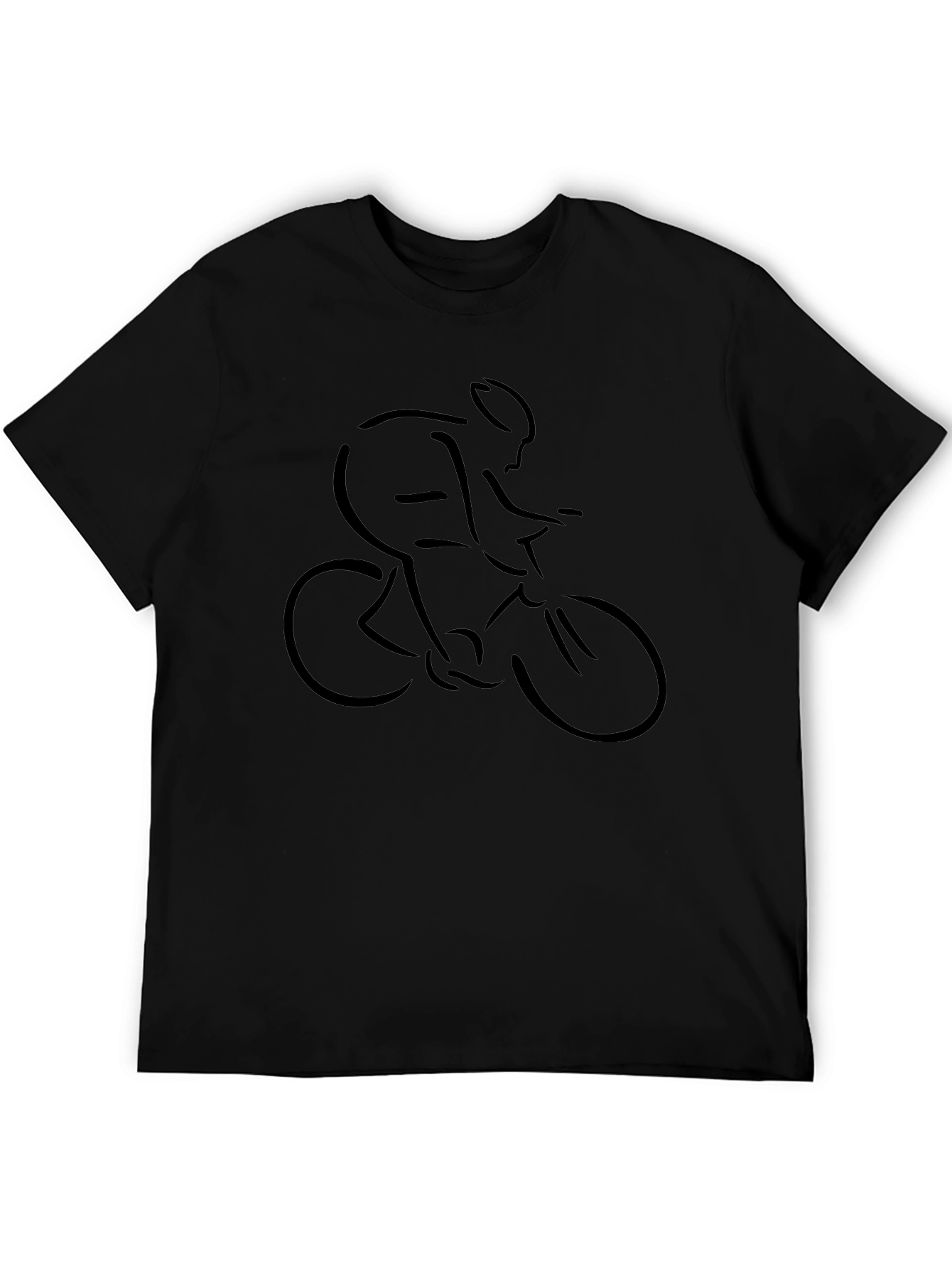 Biker Graphic Tee - Mens Black Casual T-Shirt