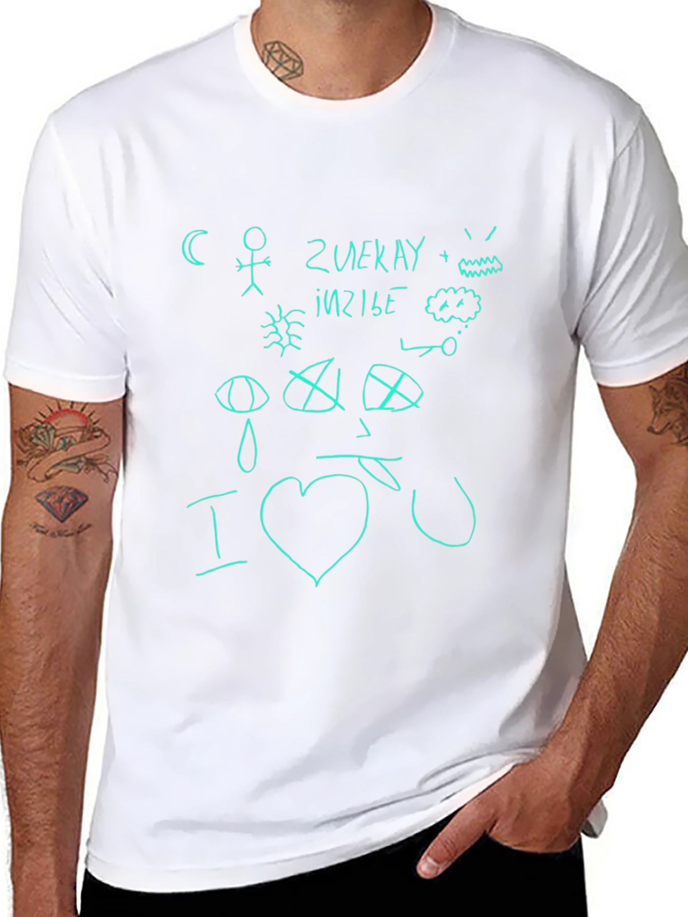 Doodle Art Tee - Quirky Hand-Drawn Design