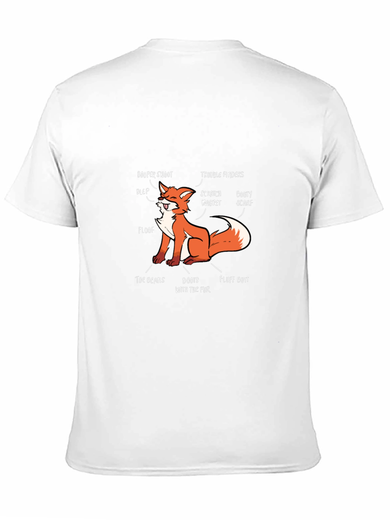 Funny Fox Anatomy Black T-Shirt