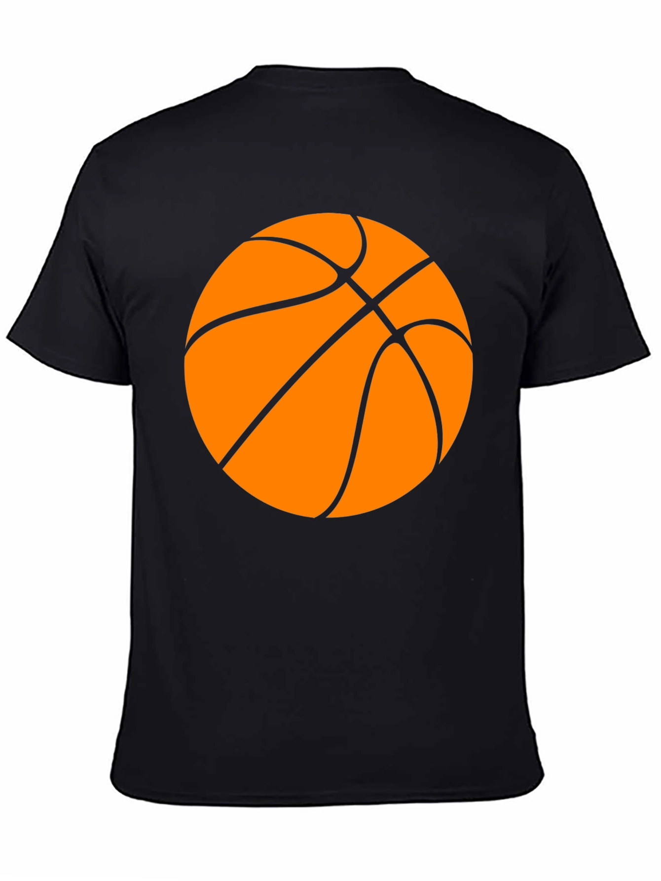 Basketball Graphic Tee - Black Cotton T-Shirt