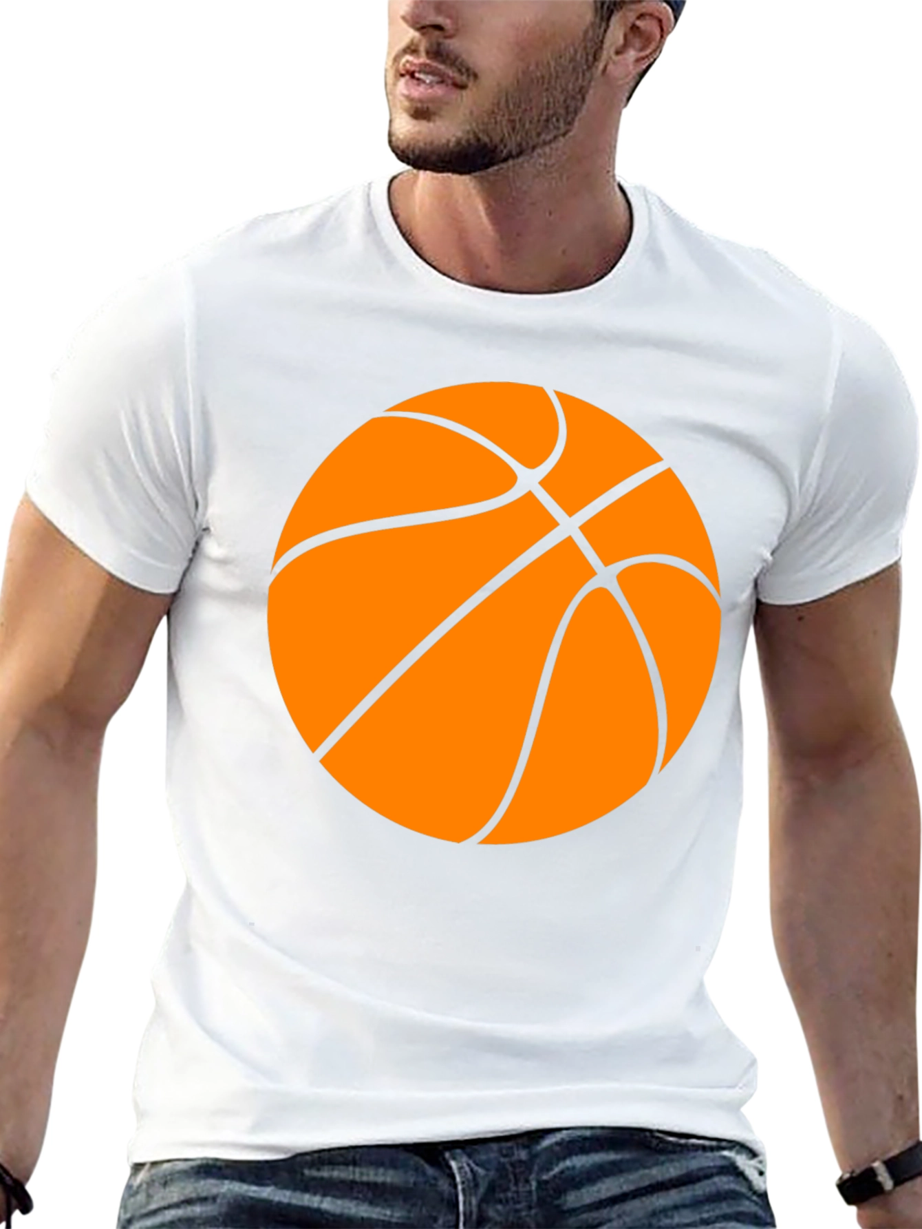Basketball Graphic Tee - Black Cotton T-Shirt
