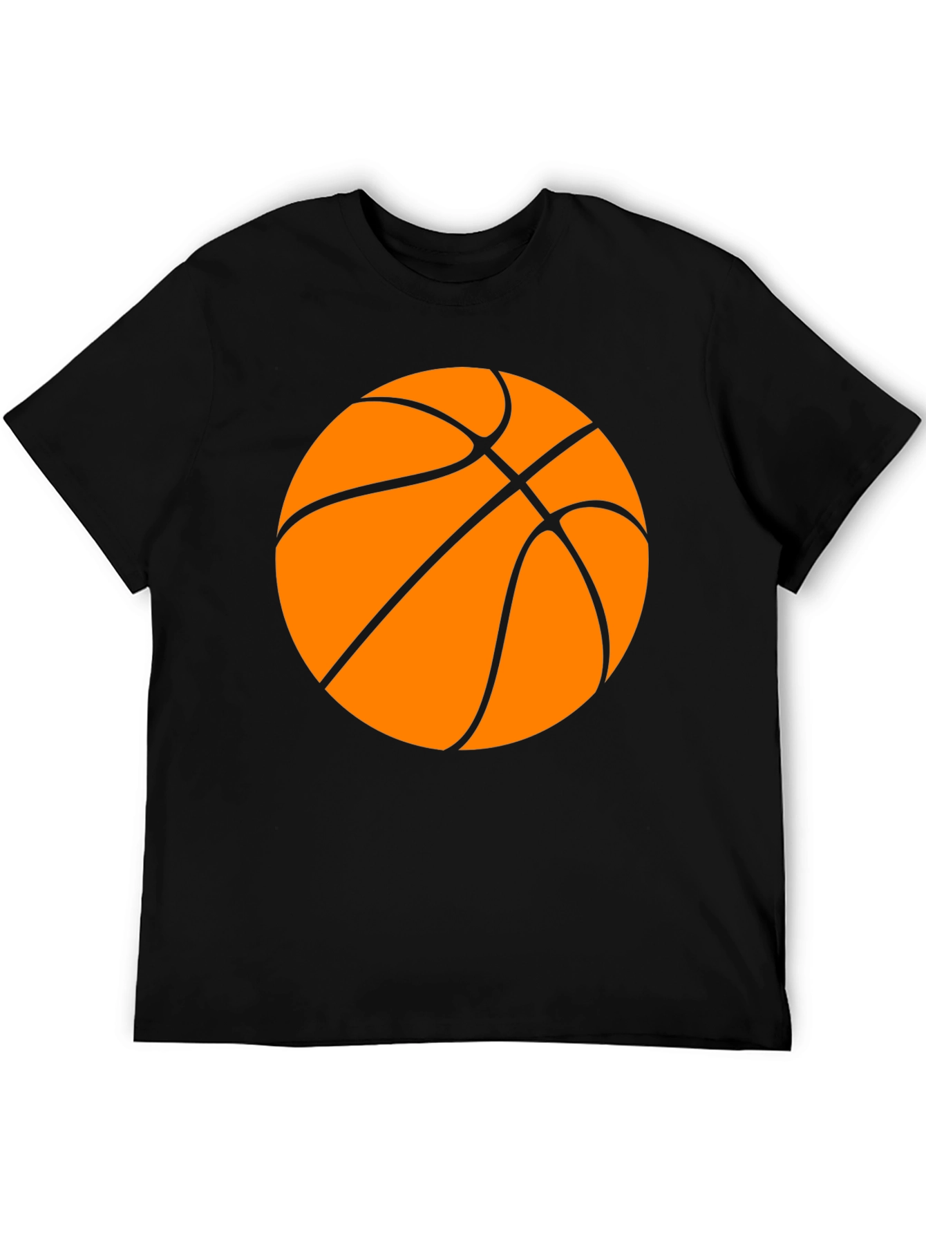 Basketball Graphic Tee - Black Cotton T-Shirt