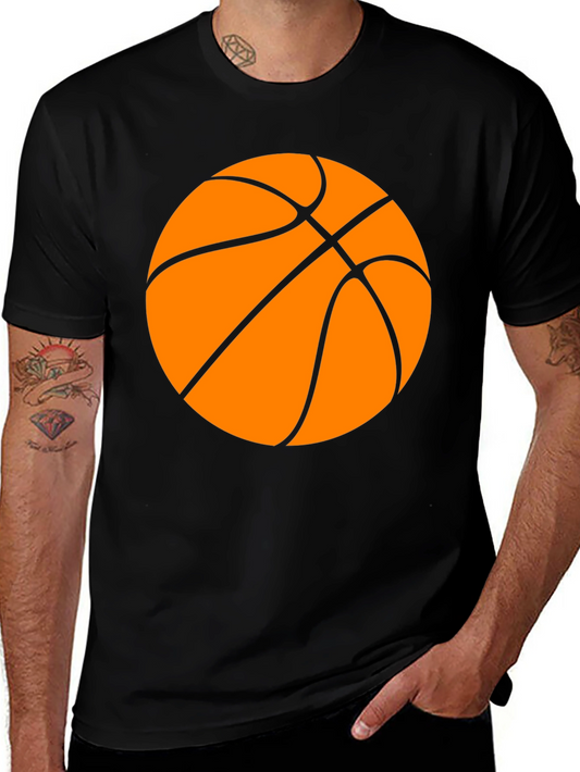 Basketball Graphic Tee - Black Cotton T-Shirt