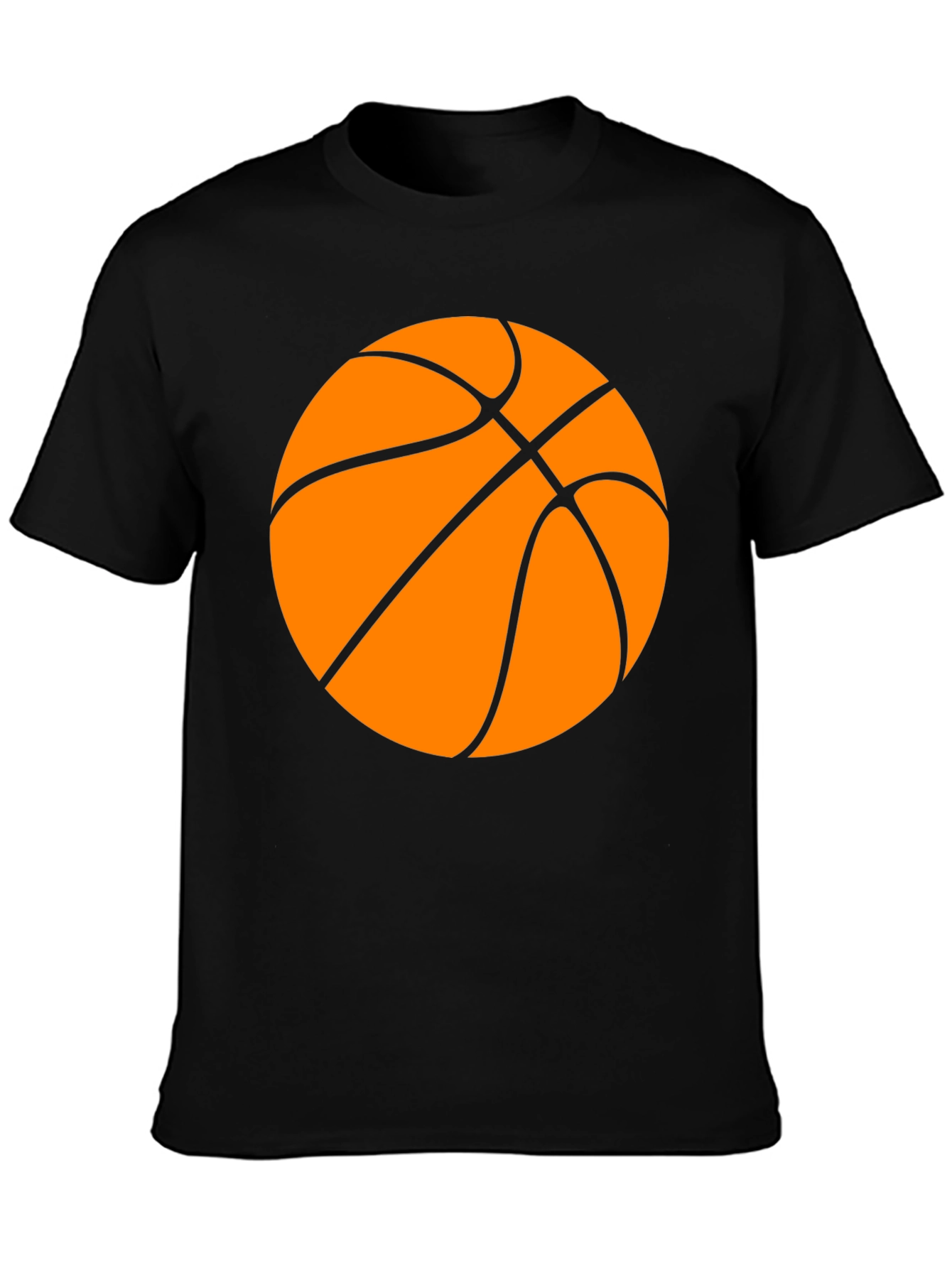 Basketball Graphic Tee - Black Cotton T-Shirt