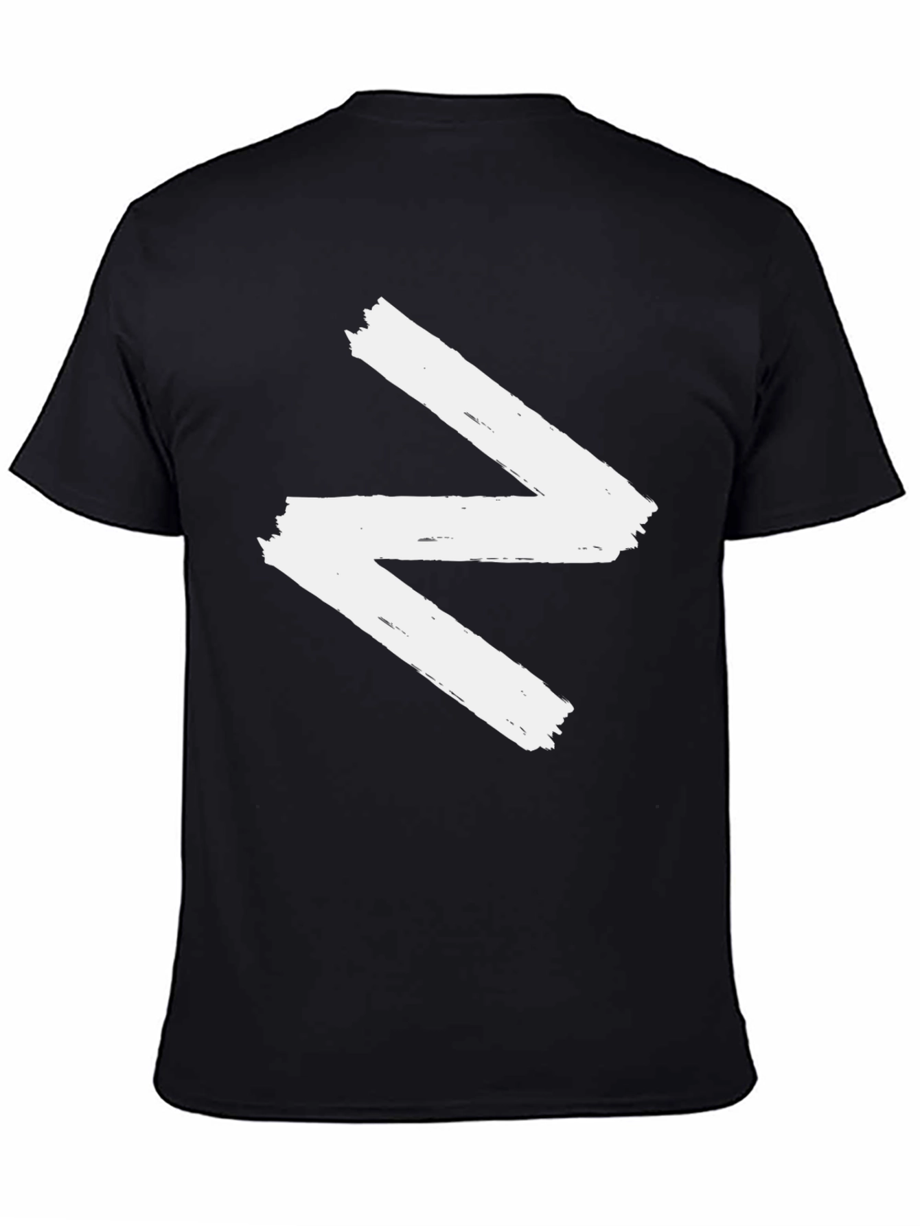 Abstract Zig-Zag Graphic Black T-Shirt