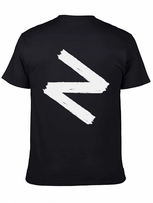 Abstract Zig-Zag Graphic Black T-Shirt