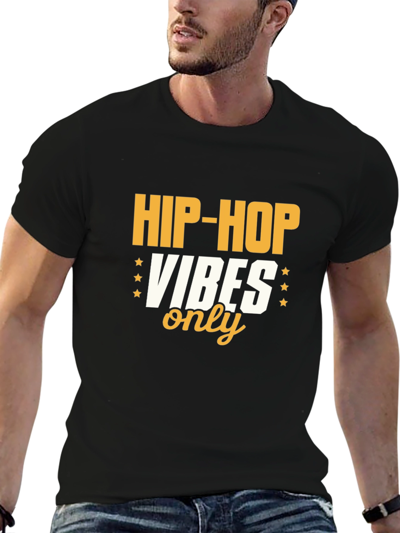 Hip-Hop Vibes Only Black Graphic Tee
