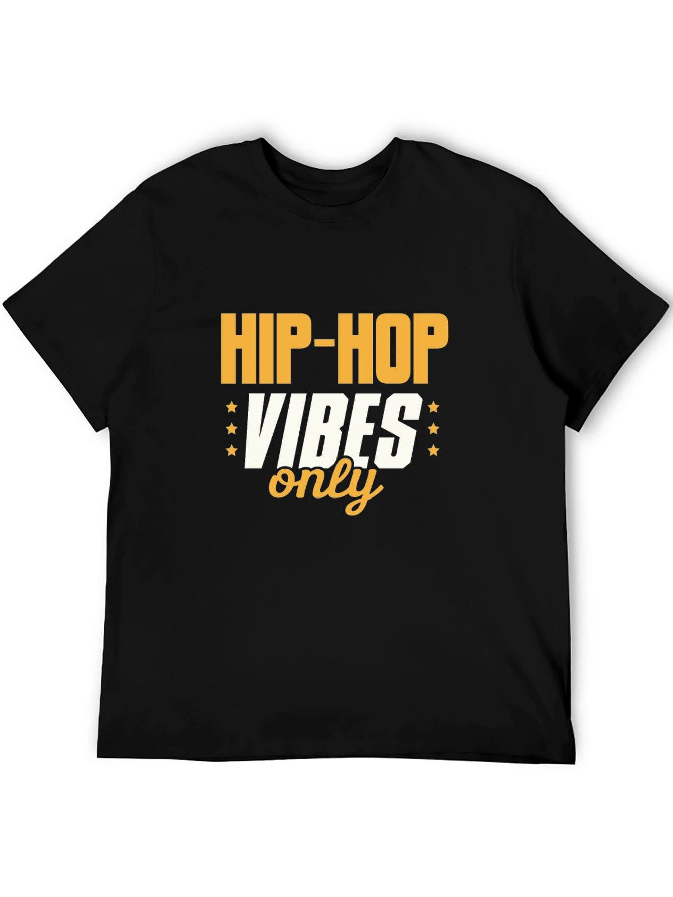 Hip-Hop Vibes Only Black Graphic Tee