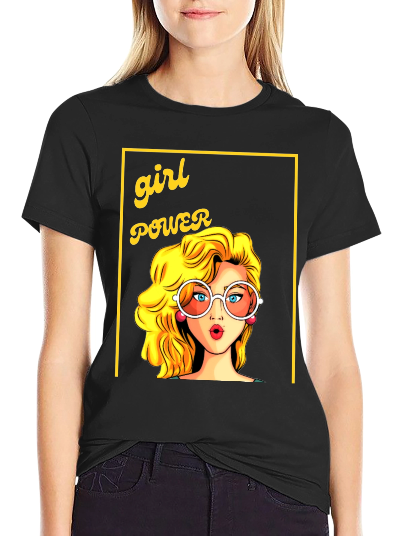 Girl Power Graphic Tee - Retro Cartoon