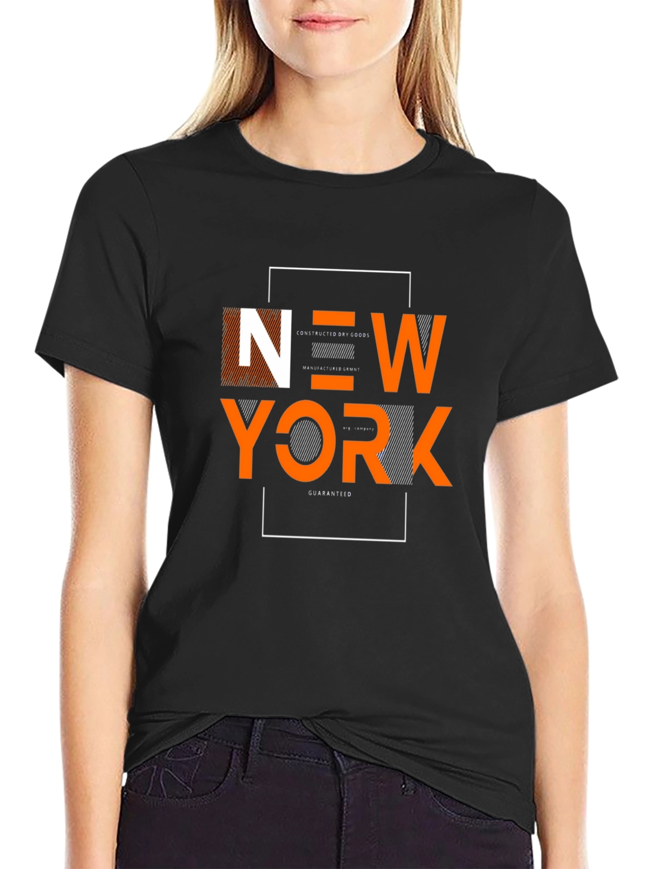 New York Graphic Print Black Tee