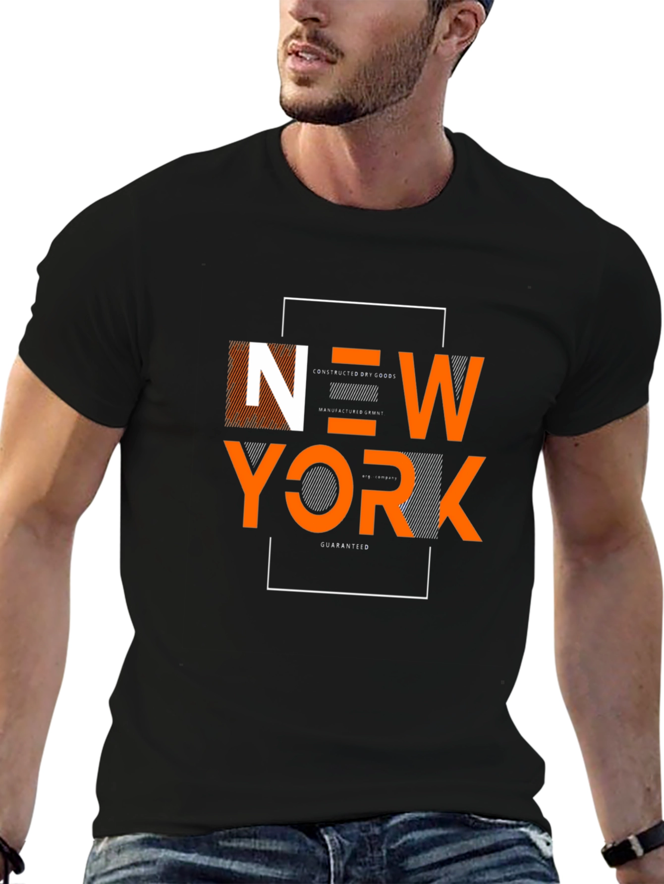 New York Graphic Print Black Tee