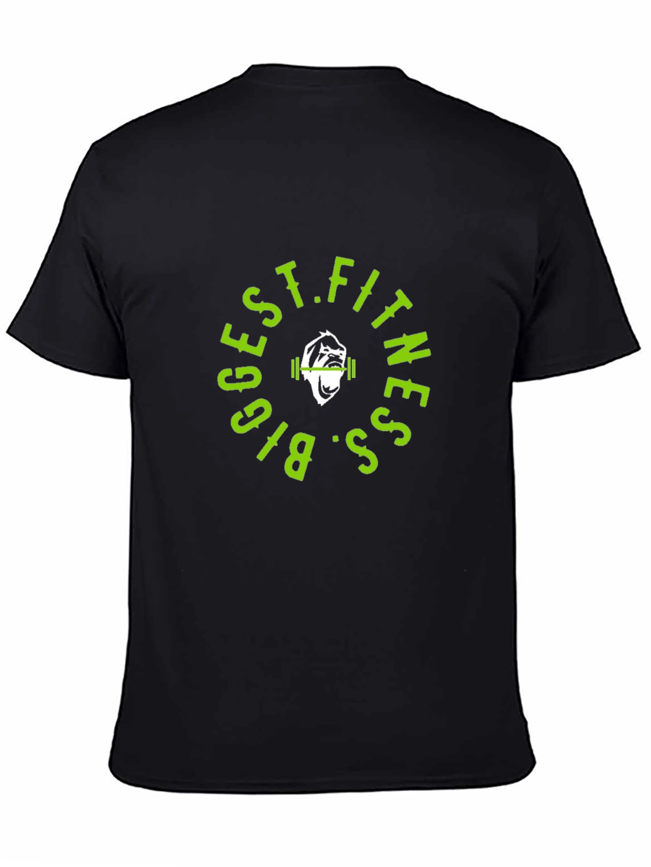 Biggest Fitness T-Shirt Gorilla Gym Black Cotton