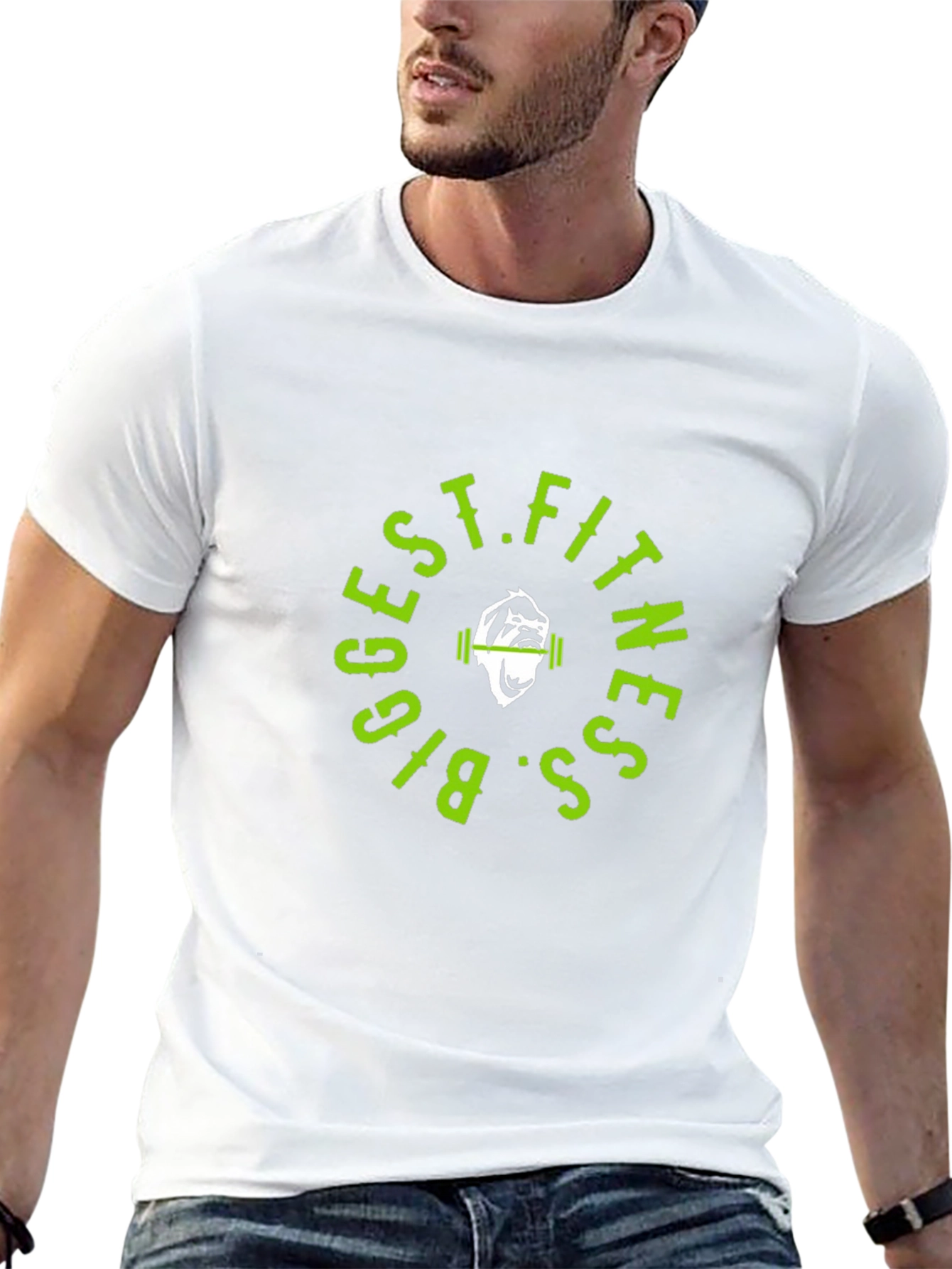 Biggest Fitness T-Shirt Gorilla Gym Black Cotton