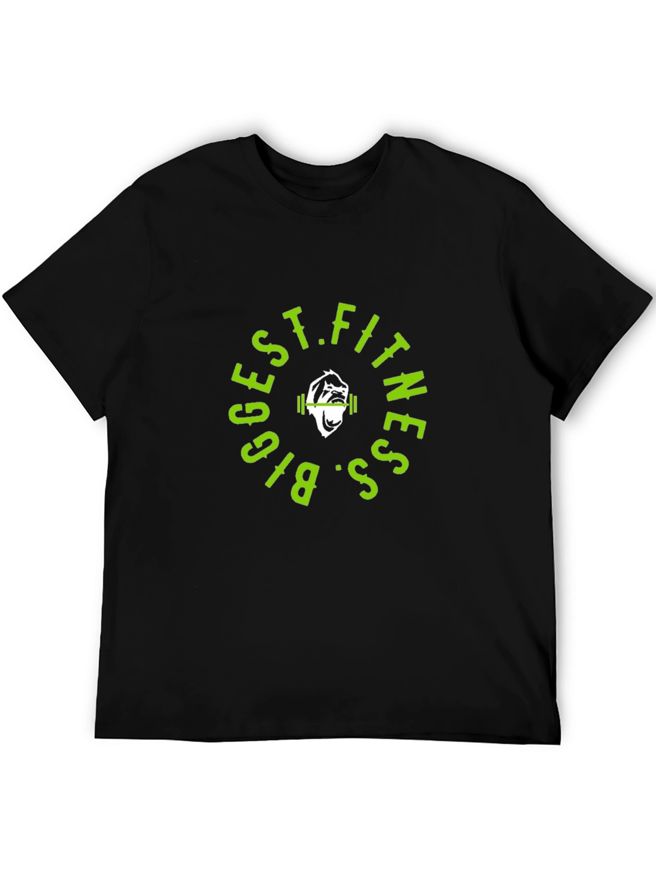 Biggest Fitness T-Shirt Gorilla Gym Black Cotton
