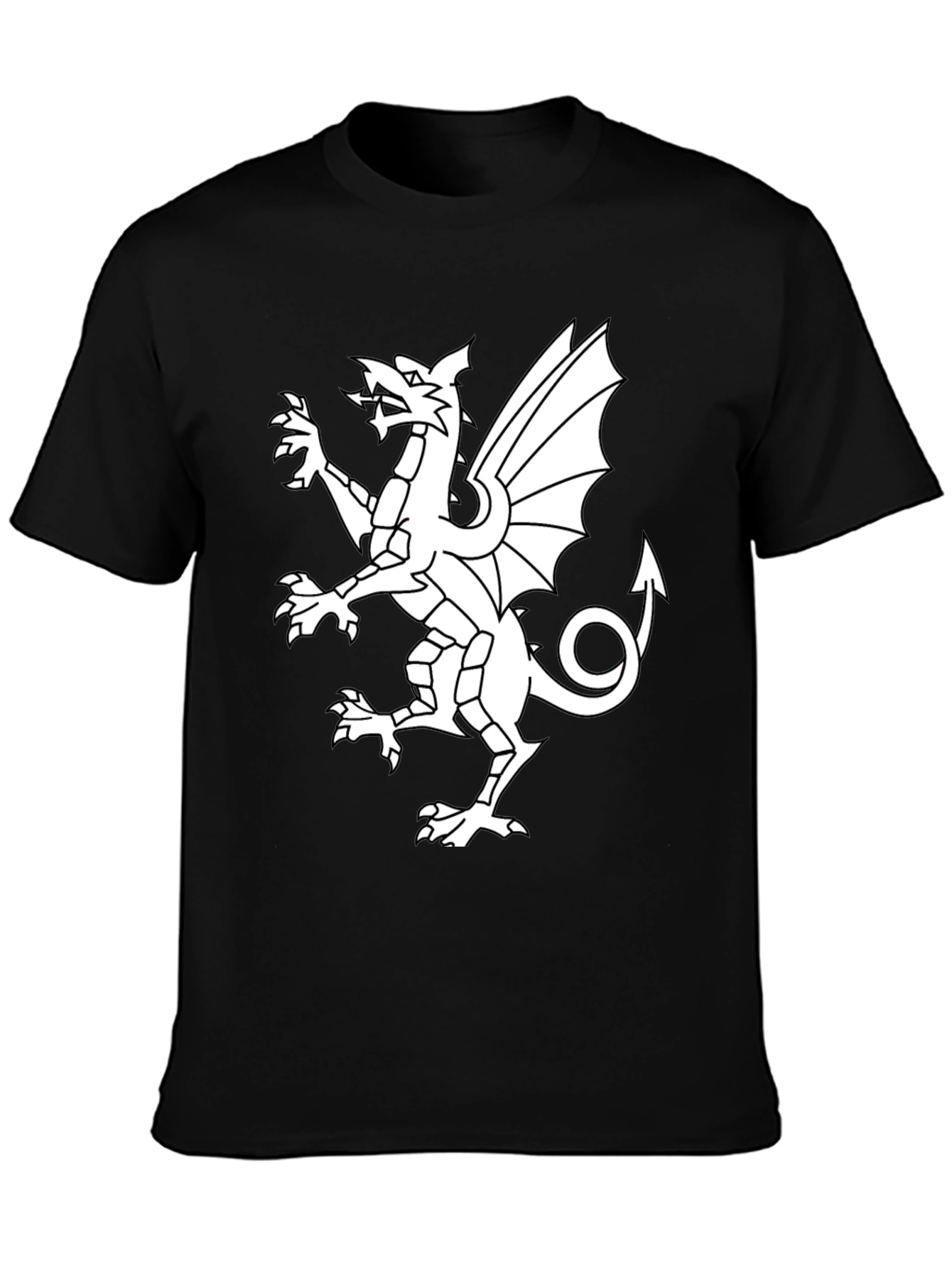 Welsh Dragon Graphic T-Shirt - Black Cotton Tee