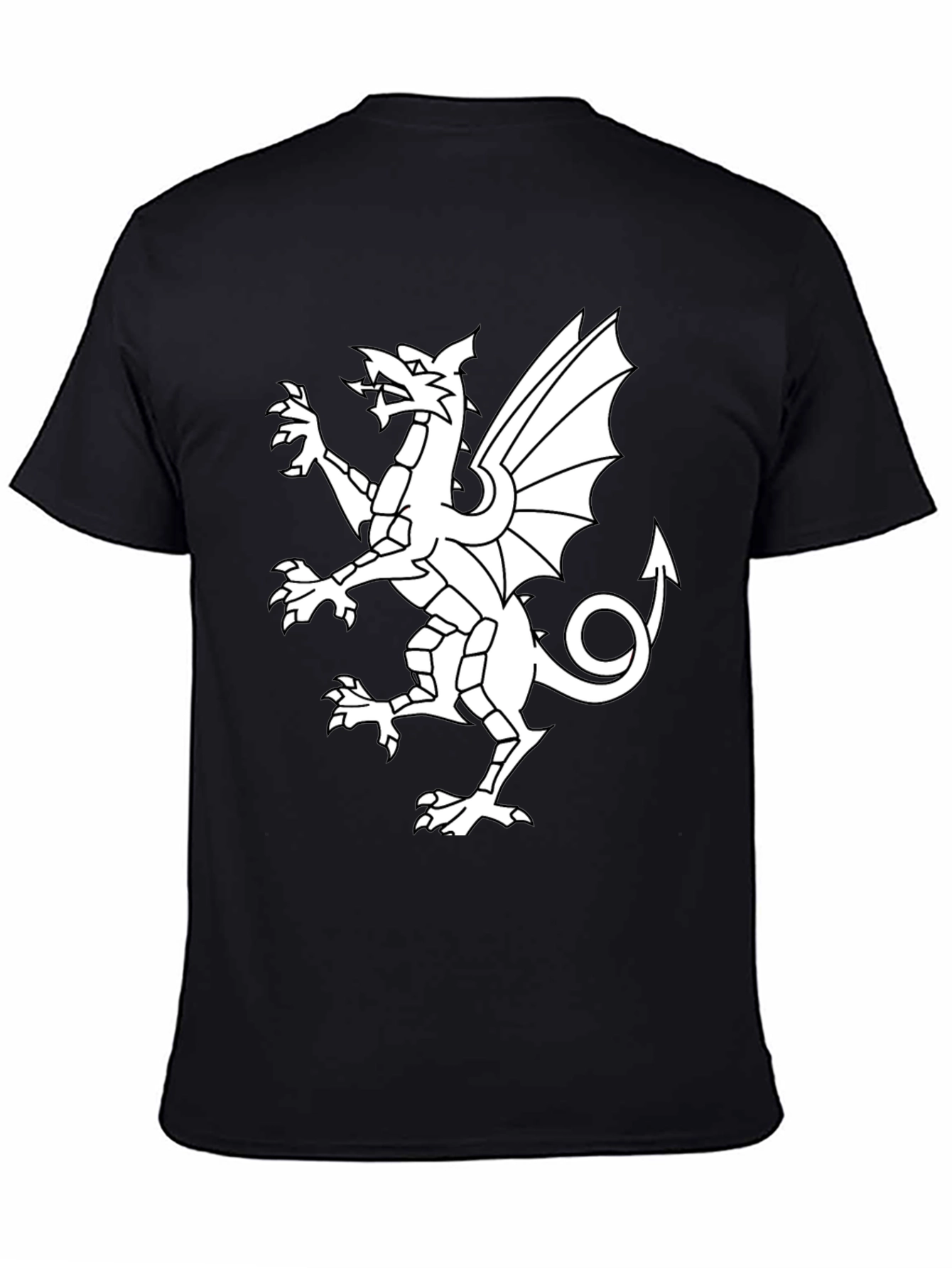 Welsh Dragon Graphic T-Shirt - Black Cotton Tee