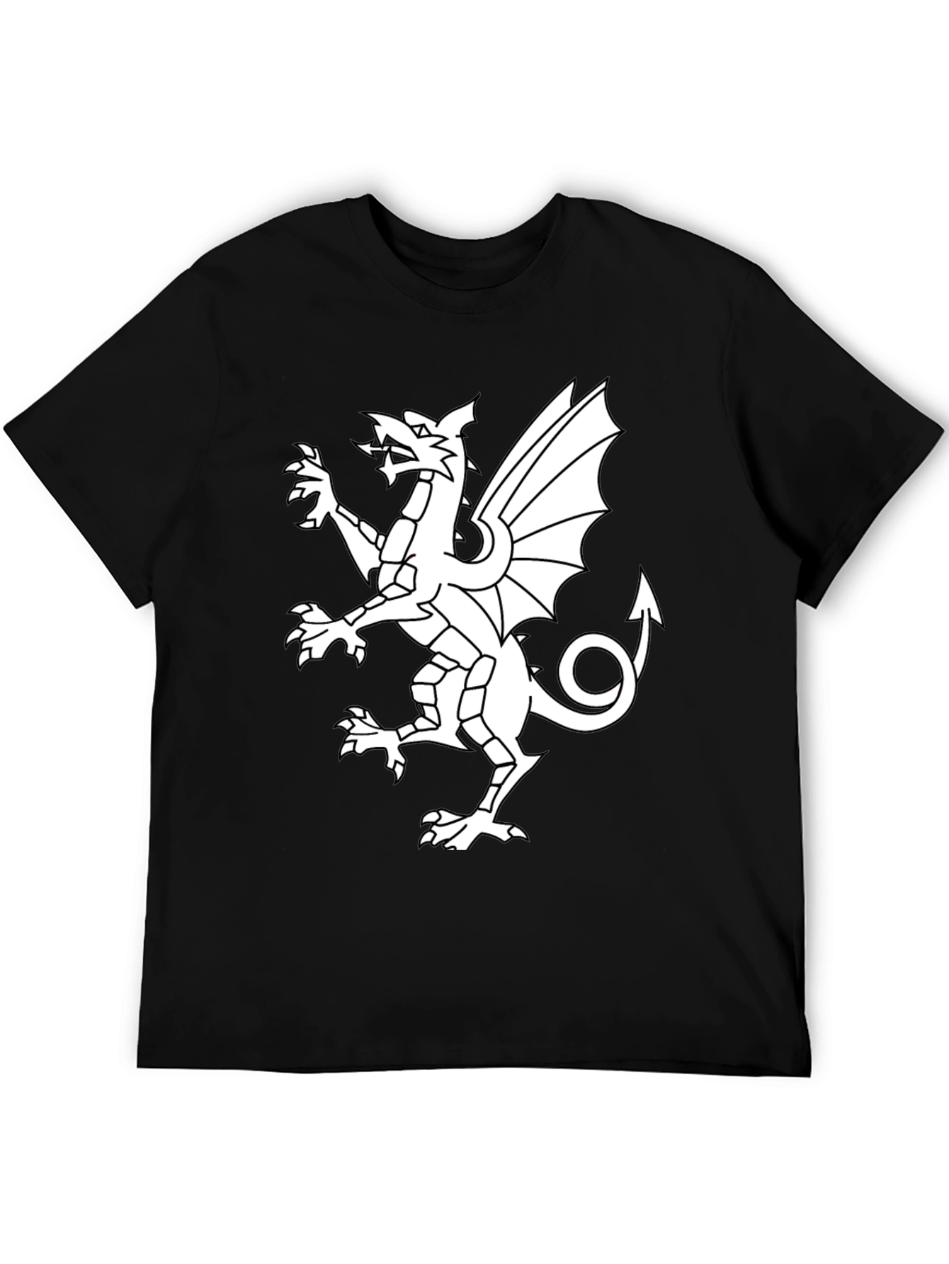 Welsh Dragon Graphic T-Shirt - Black Cotton Tee