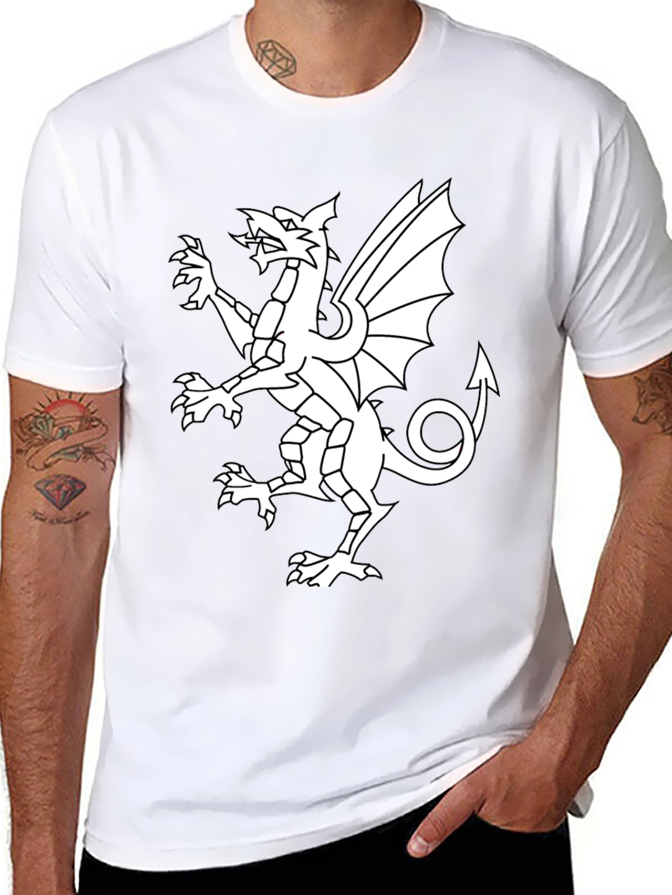 Welsh Dragon Graphic T-Shirt - Black Cotton Tee