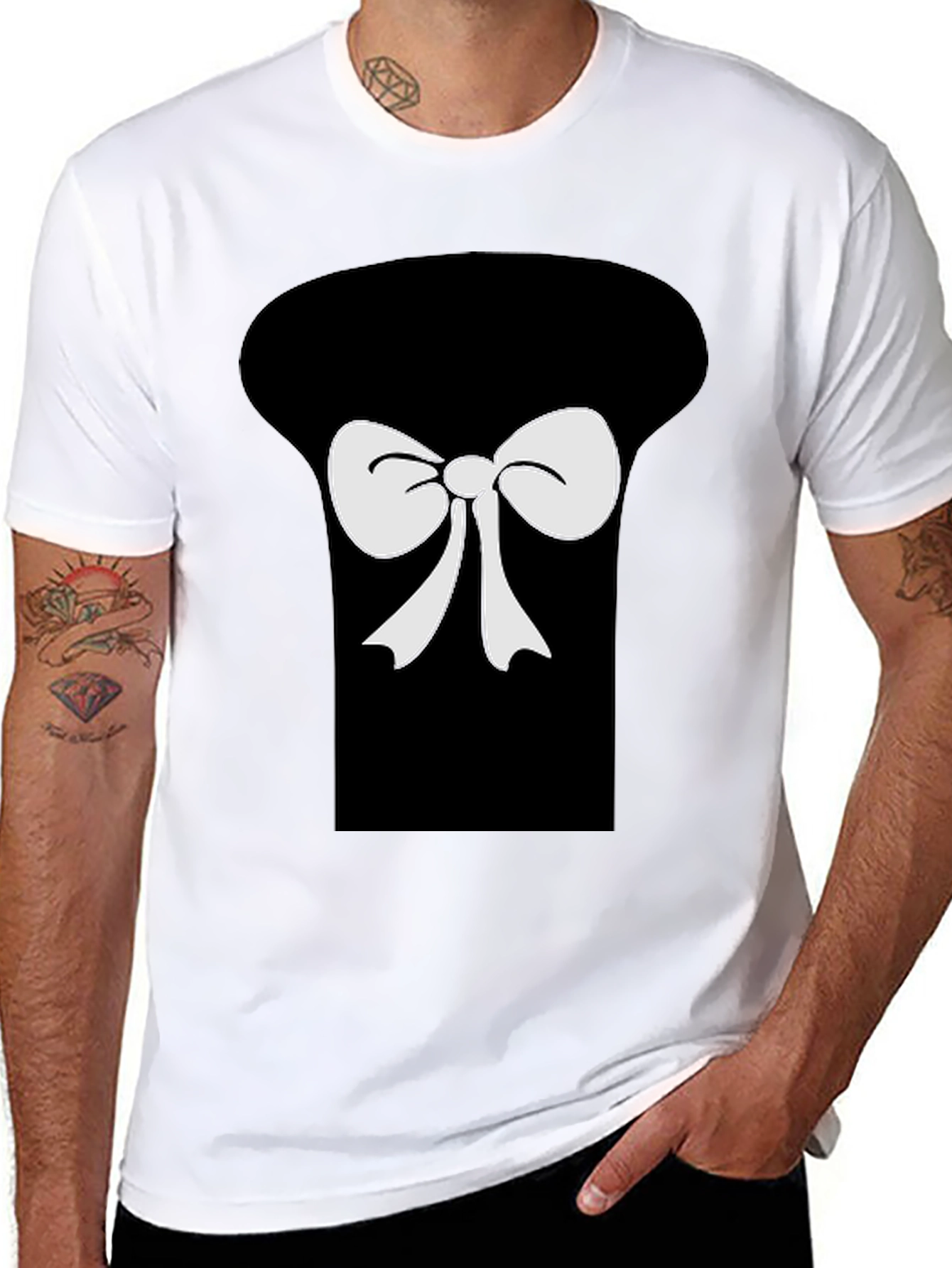 Bow Tie Graphic Tee - Classic Black