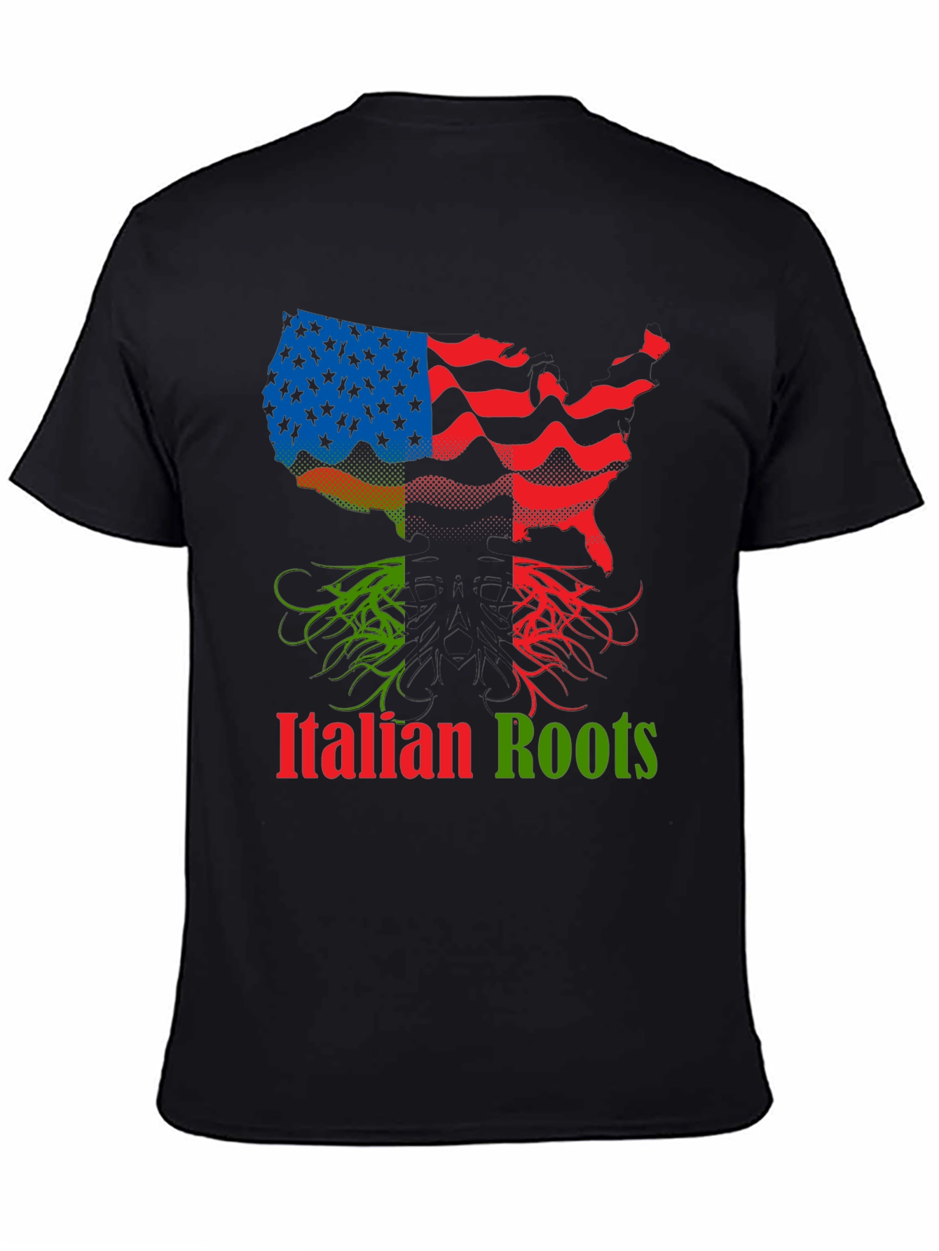 Italian Roots USA Flag Graphic Tee