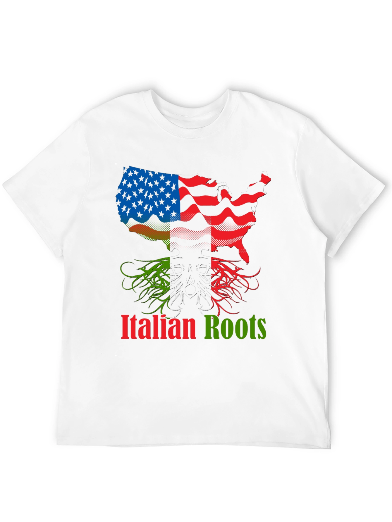 Italian Roots USA Flag Graphic Tee