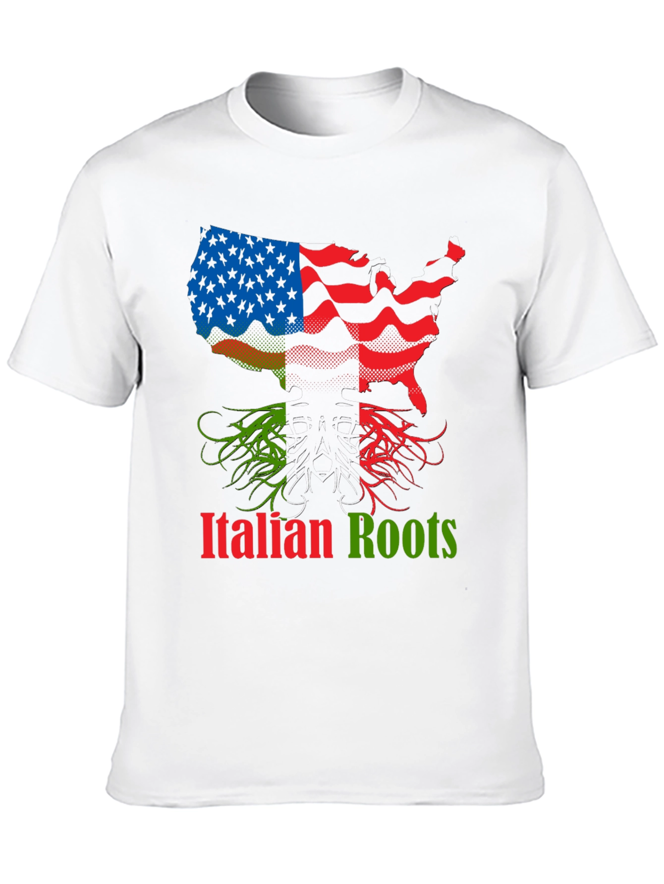 Italian Roots USA Flag Graphic Tee