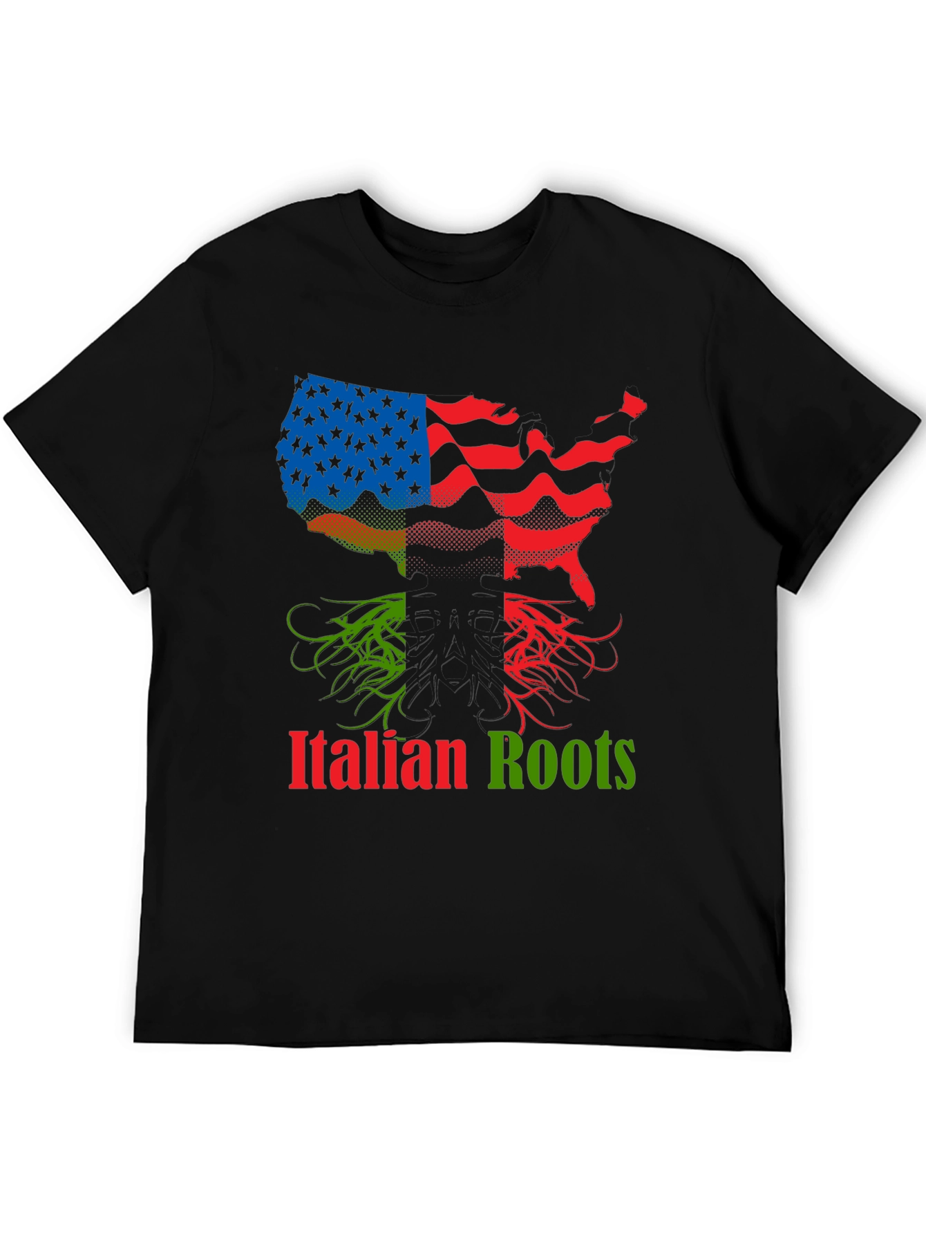 Italian Roots USA Flag Graphic Tee