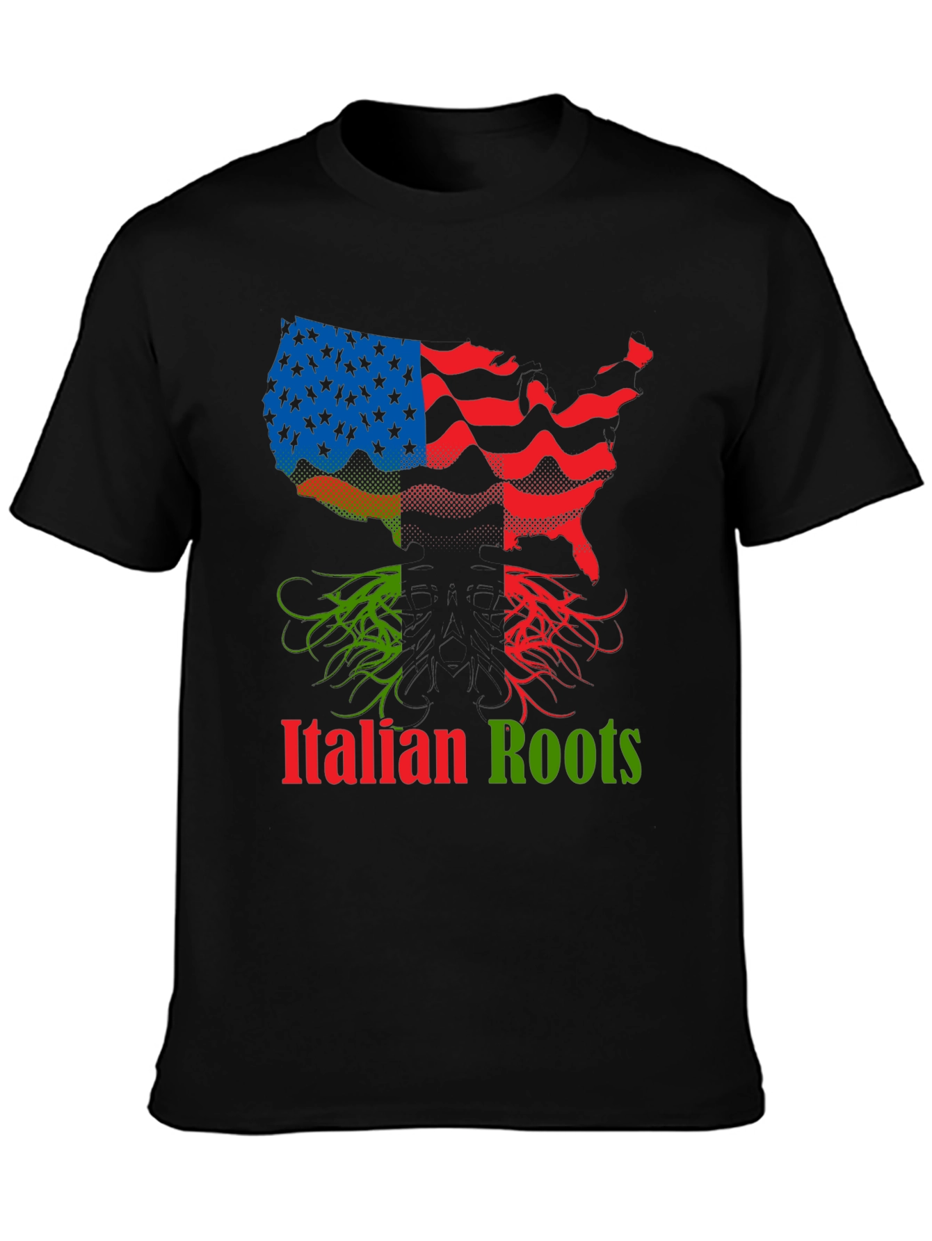Italian Roots USA Flag Graphic Tee