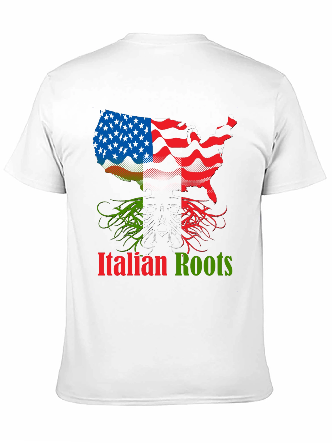Italian Roots USA Flag Graphic Tee
