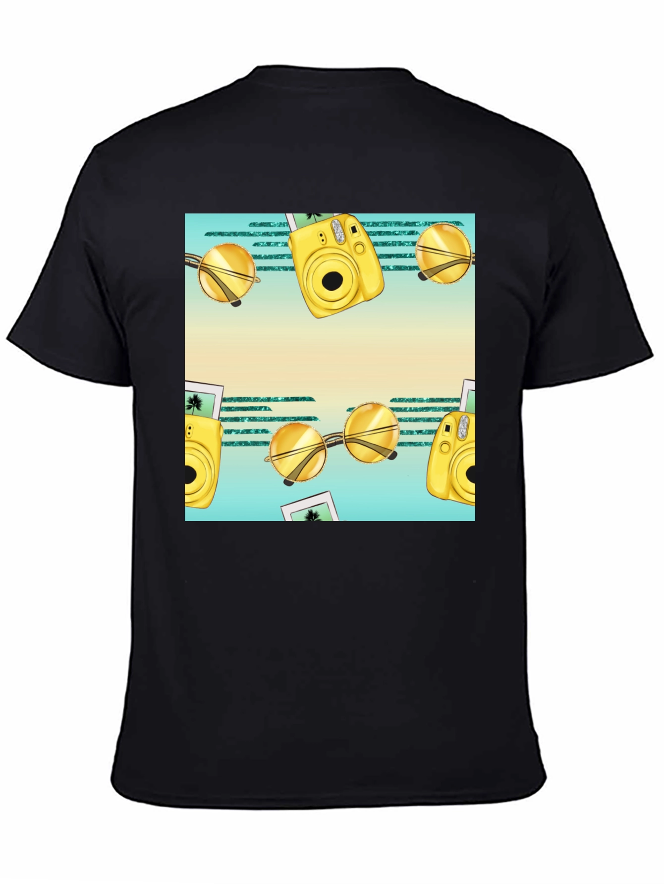 Summer Fun T-Shirt: Camera & Sunglasses Print