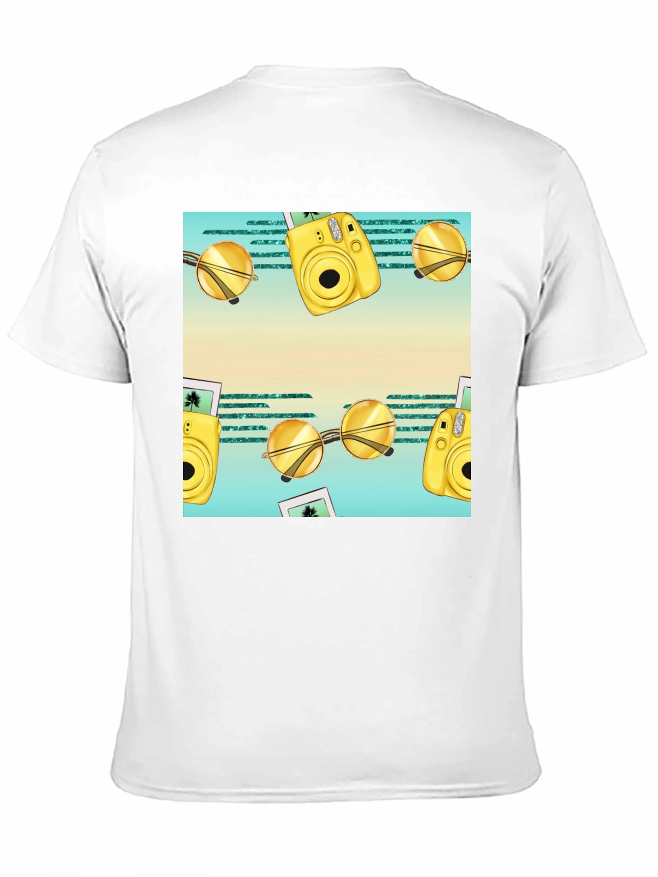 Summer Fun T-Shirt: Camera & Sunglasses Print