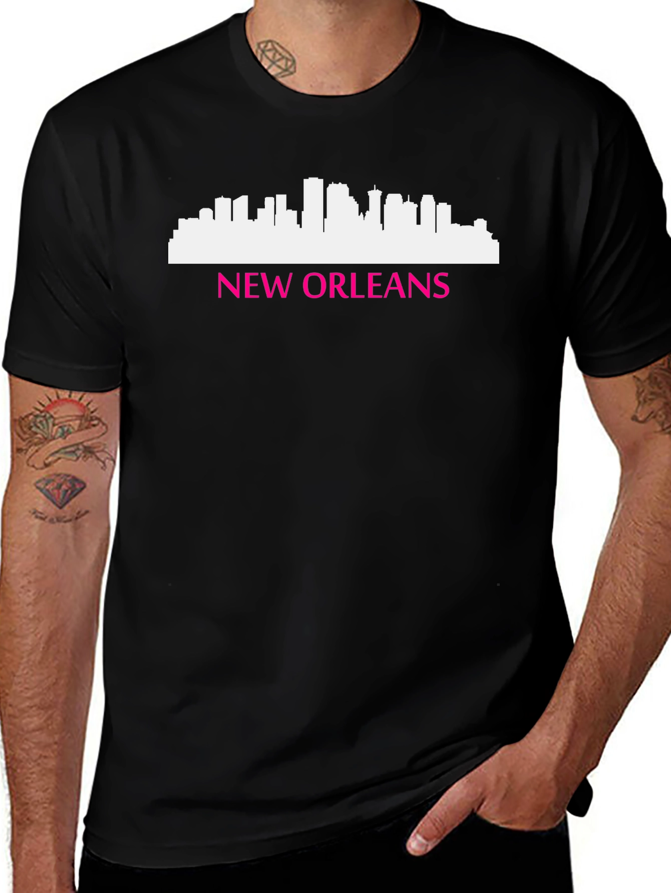 New Orleans Skyline Graphic Tee - Black T-Shirt