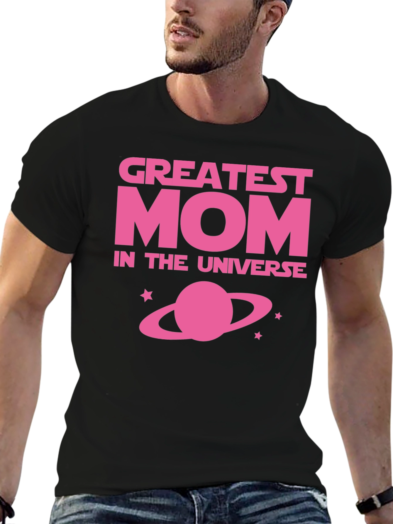Greatest Mom in the Universe Black T-Shirt