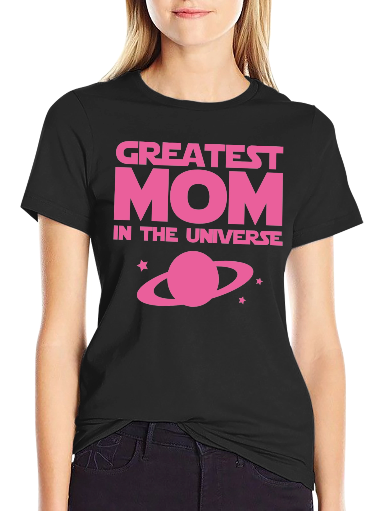 Greatest Mom in the Universe Black T-Shirt