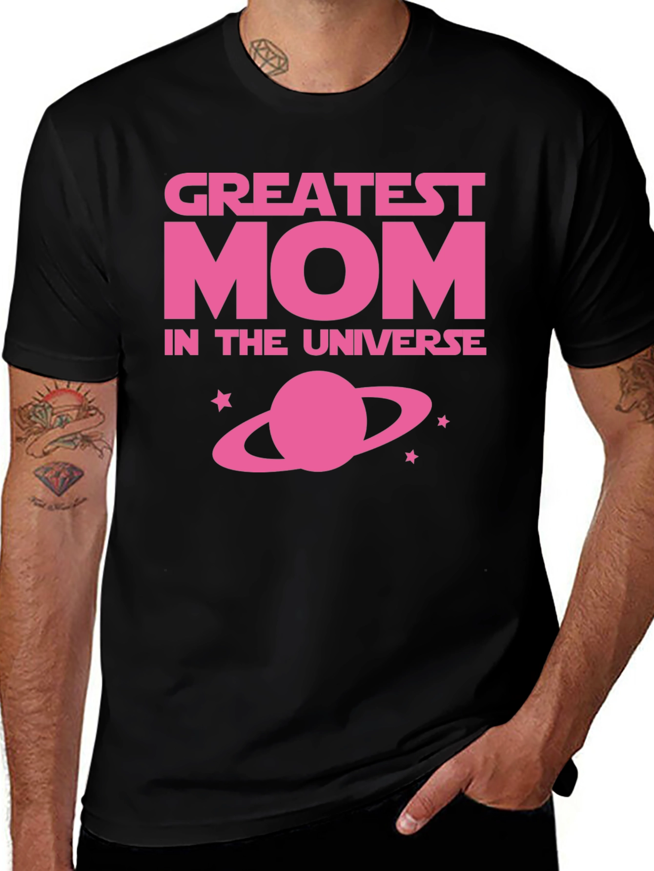 Greatest Mom in the Universe Black T-Shirt