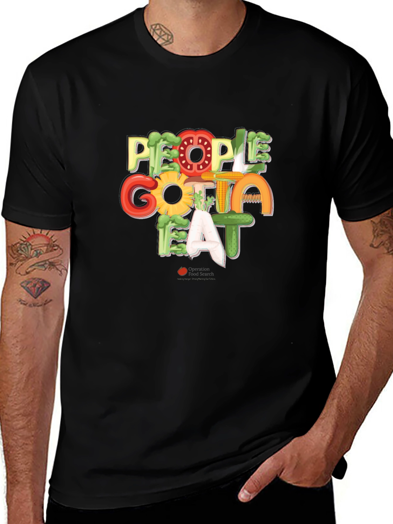 People Gotta Eat T-Shirt - Black Graphic Tee