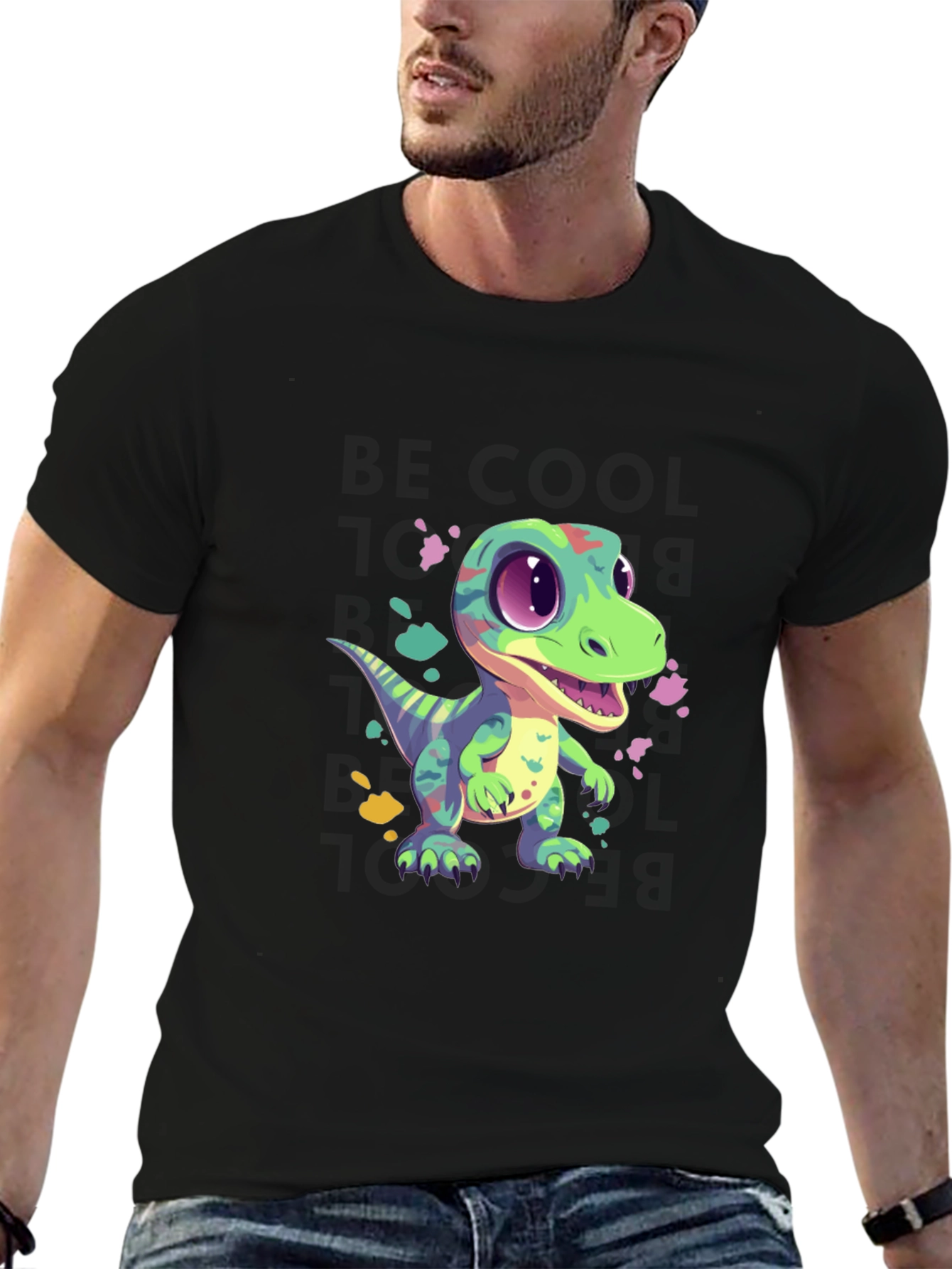 Cartoon Dinosaur Graphic Tee